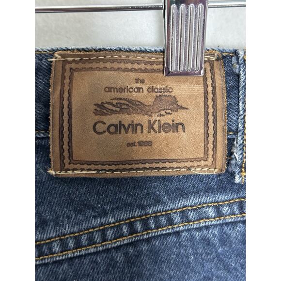 Vintage CALVIN KLEIN Dark Wash Straight Fit Size 12 90’s Made in USA EUC - Picture 10 of 11
